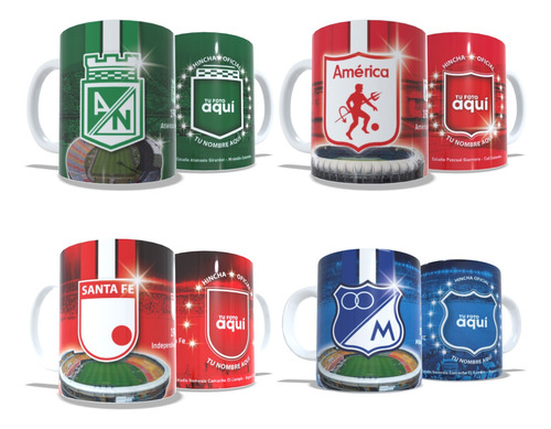 Pocillo Mug Personalizado Fútbol Colombiano Liga Betplay