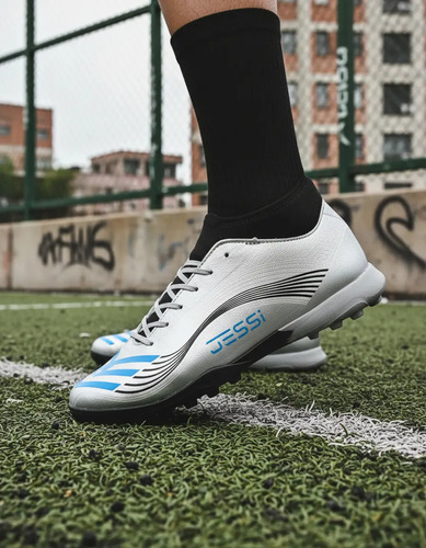 Tenis Futbol Rapido Fut7 Union 2062 Plata Negro Turq Cosid