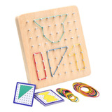 Anriy Juego De Rompecabezas Madera Montessori Nail Geoboard