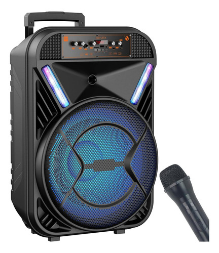 Bocina Bluetooth 15 Pulgadas Con Palanca Micro Kts-1501 Color Negro