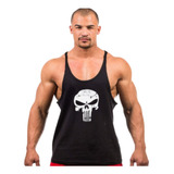 Playera Olimpica Gym Skull Estampado Hombre Camiseta Fitness