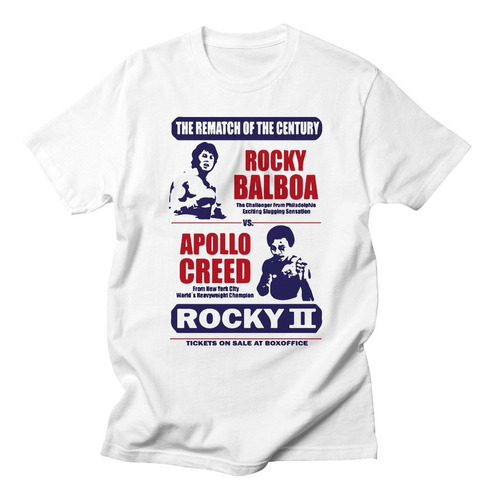 Remera Algodón Hombre Boxeo Retro Rocky Balboa Apollo Creed