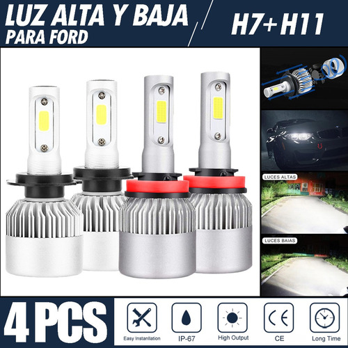 Kit De Focos Led 8000lm Luz Alta Y Luz Baja Para Ford Ed