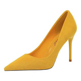 Tacón Alto Ielgy Suede Fashion Simple 9cm Stiletto Shallow