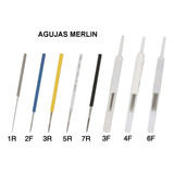 20 Agujas Dermografo Merlin Con 20 Tips Color 2f