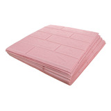 K 10 Pegatinas De Pared De Ladrillo 3d Rosa Impermeable