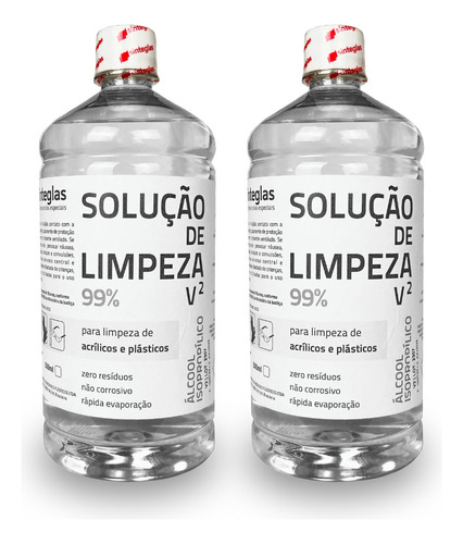 2 Álcool Isopropilico 99% 1 Lt Limpeza Acrilico E Plasticos