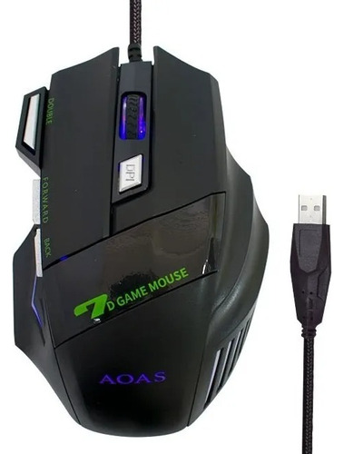 Mouse Gamer Aoas K90 Led Ergonomico 3200dpi 1.8mts Cable Rgb