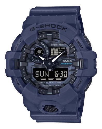 Relógio Casio G-shock Ga-700ca-2adr Original Camuflado Azul