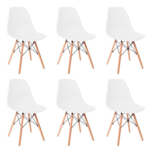 Set De 6 Sillas Estilo Eames Comedor Moderna Komfort