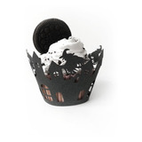 Cupcake Envoltorio Halloween Castillo Bruja Capacillo 16unds