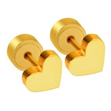 Oferta! Aros Corazón Tornillo Oro 18kt - Niña, Mujer Etc