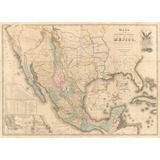 Mapa De México Impreso Antiguo 1847