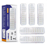 Kit 05 Luminaria Emergencia 30 Led 2w Slim Bateria Litio