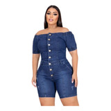 Jardineira Shorts Ciganinha Plus Size Curta