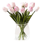Flores Tulipanes Artificiales Deco Color Rosa Claro X 12