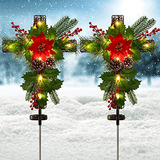 2 Luces Solares Al Aire Libre Navidad, Luces De Estaca ...