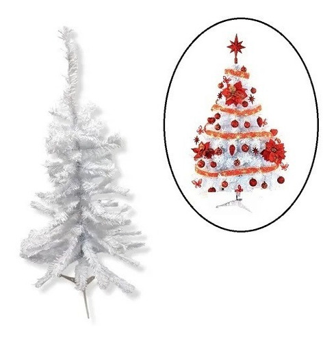 Árbol Arbolito Blanco Navidad Pino 120cm Decoracion