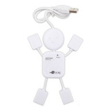 Mini Hub Usb 2.0 Blanco Con Forma De Persona De 4 Puertos Pa