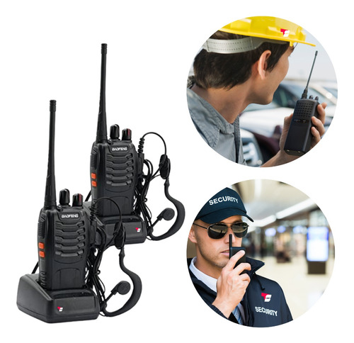 Radio Walkie Talkie Baofeng Bf-888s Uhf X2 Bateria 2800m Ah