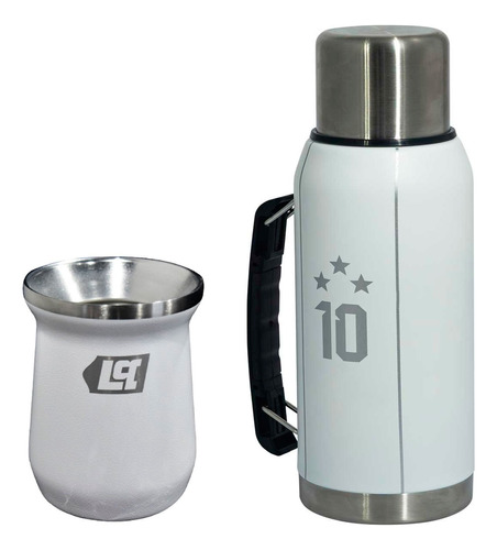 Combo Termo Acero Inoxidable 1 Litro + Mate Lusqtoff