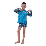 Roupa Banho Menino Natação Praia Proteção Uv50 Manga Longa