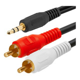 Cable Audio Estéreo Auxiliar Mini Plug Jack A 2 Rca 150 Cm