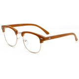 Marco Lentes Ópticos Clubmaster Wood Brown Café Madera 51mm