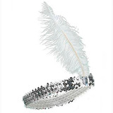 Tocado Diadema Banda Charleston Chicago Dama Plumas Disfraz