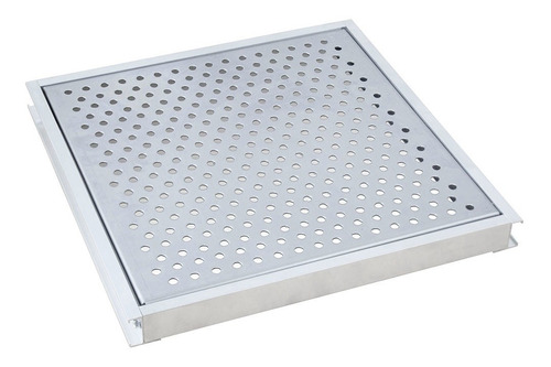 Grelha Ralo Linear Perfurada Inox 50x50 Cm Pluvial 2 Peças