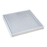 Grelha Ralo Linear Perfurada Inox 50x50 Cm Pluvial 2 Peças