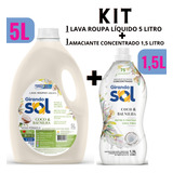 Kit Girando Sol 1lava Roupa 5l E 1amaciante Concentrado 1,5l