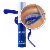 Delineador Liquido Mate Colores Para Ojos Con Pincel Dapop Color 06 - Azul