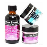 Mia Secreto 2 Oz Monómero Líquido + 1 Oz 1 Oz Rosa Claro + P