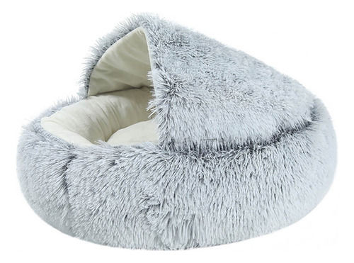 Cama Redonda Para Cachorro Com Capuz, Design De Gato,