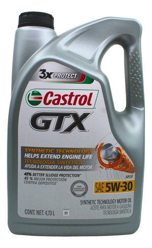 Garrafa De Aceite Castrol Gtx 5w-30 X 4.73 Ml.