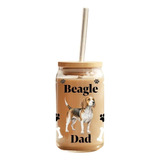 Vaso Lata Con Tapa De Bamboo Y Bombilla Cachorro Beagle Dad