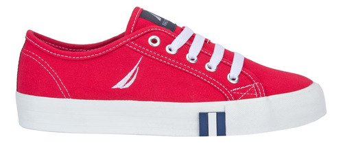 Tenis Casual Nautica Vulcanizado Rena Rojo Para Mujer