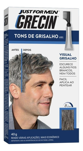  Shampoo Tonalizante Gel Tons De Grisalho Grecin Caixa 40g