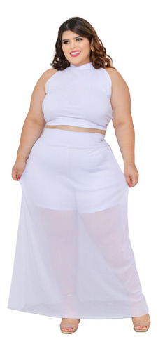 Shorts Saia Longa Dark Em Tule Moda Plus Size Lançamento