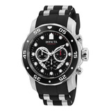 Reloj Caballero Invicta Acero Negro Hombres Color Del Bisel Plateado