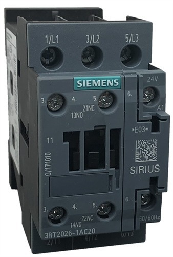 3rt2026-1ac20 Siemens Contactor 25amp Bob:24vac S0 C-1na+1nc