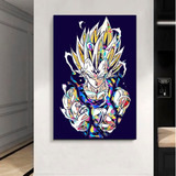 Cuadro Decorativo Vegeta Colorido Dragon Ball Anime Arte    