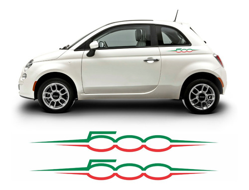 Kit Adesivo Emblema Lateral Traseira Fiat 500 Italia 