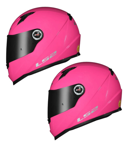 Capacete Ls2 Ff358 Combo Masculino Feminino Cores Preto Rosa