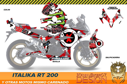 Stickers Rt200 Graficos Calcas Vinil Laminado Glossy +regalo