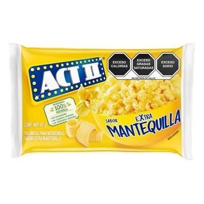Palomitas Para Microondas Act Ii Extra Mantequilla 87 G | Meses sin interés