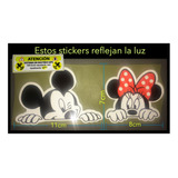 Stickers Reflejantes Para Motocicleta O Auto Mickey Y Minnie