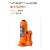 Gato Hidráulico Tipo Botella Hasta 5.6 Toneladas Truper