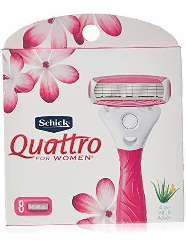 Schick Quattro Para Las Mujeres 4 Cuchilla De Afeitar Recarg